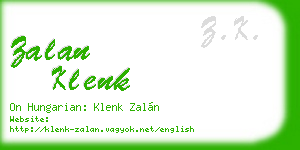 zalan klenk business card