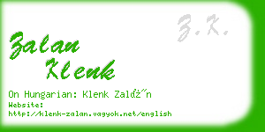 zalan klenk business card